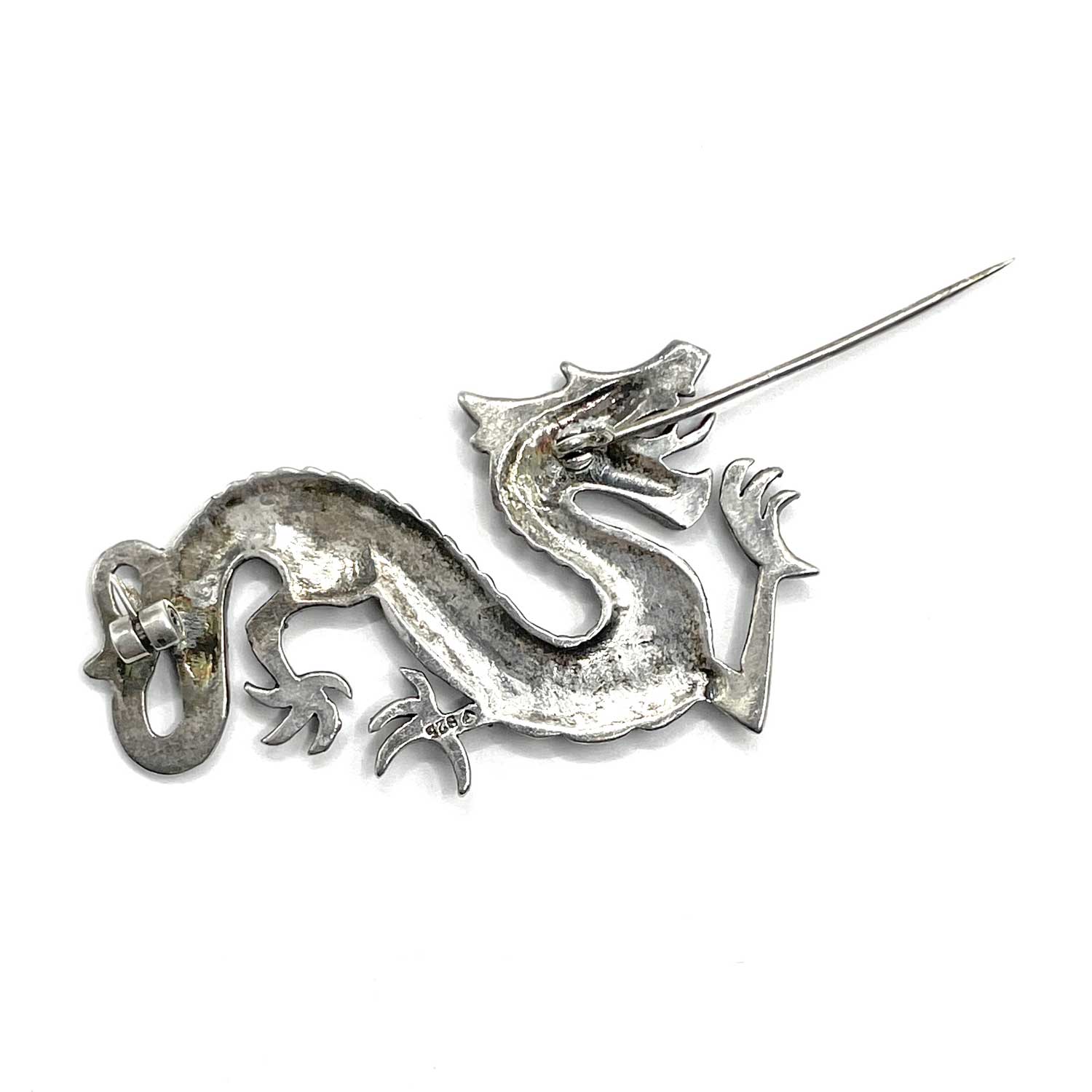 Sterling silver dragon pin