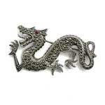sterling silver Chinese dragon brooch