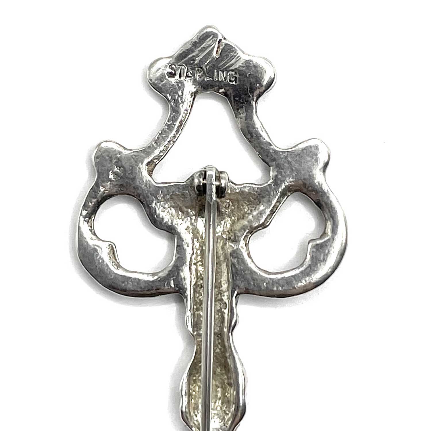 Sterling silver skeleton key pin