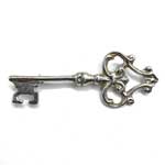 Sterling silver skeleton key pin