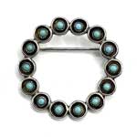 Turquoise sterling brooch
