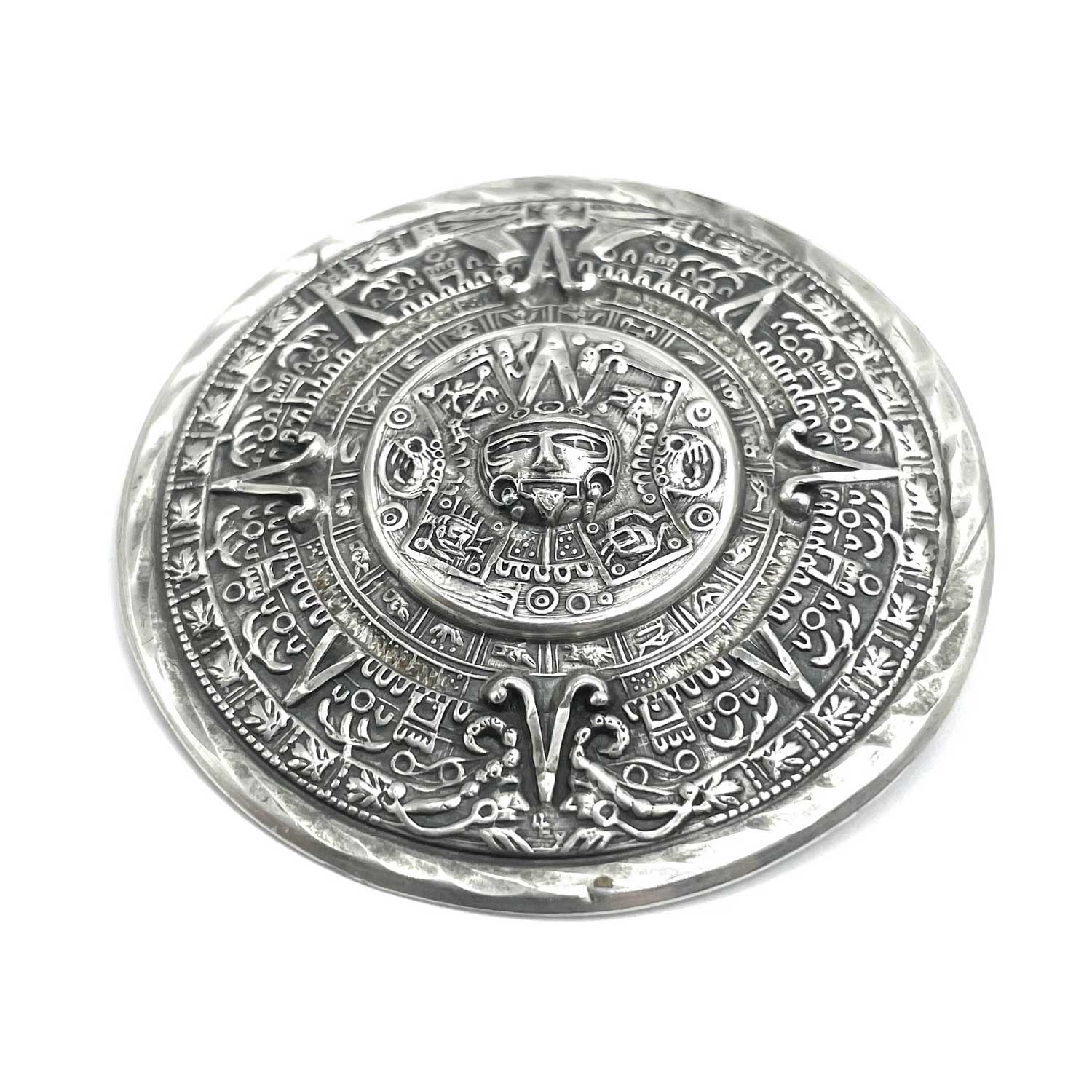 Mexican Aztec Calendar Brooch