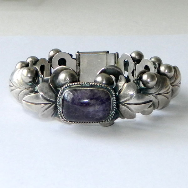 Mexican silver amethyst bracelet