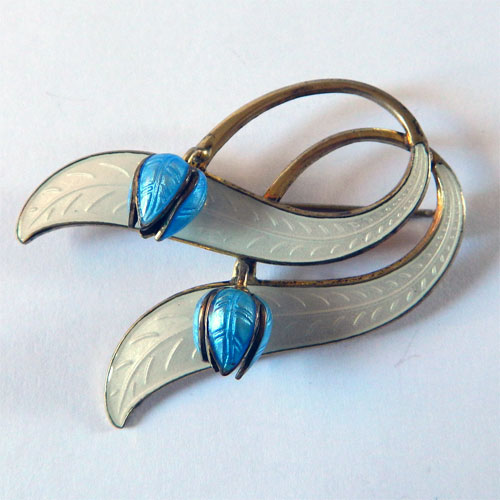 Enameled Norwegian brooch