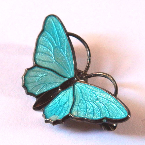 Norwegian silver butterfly brooch