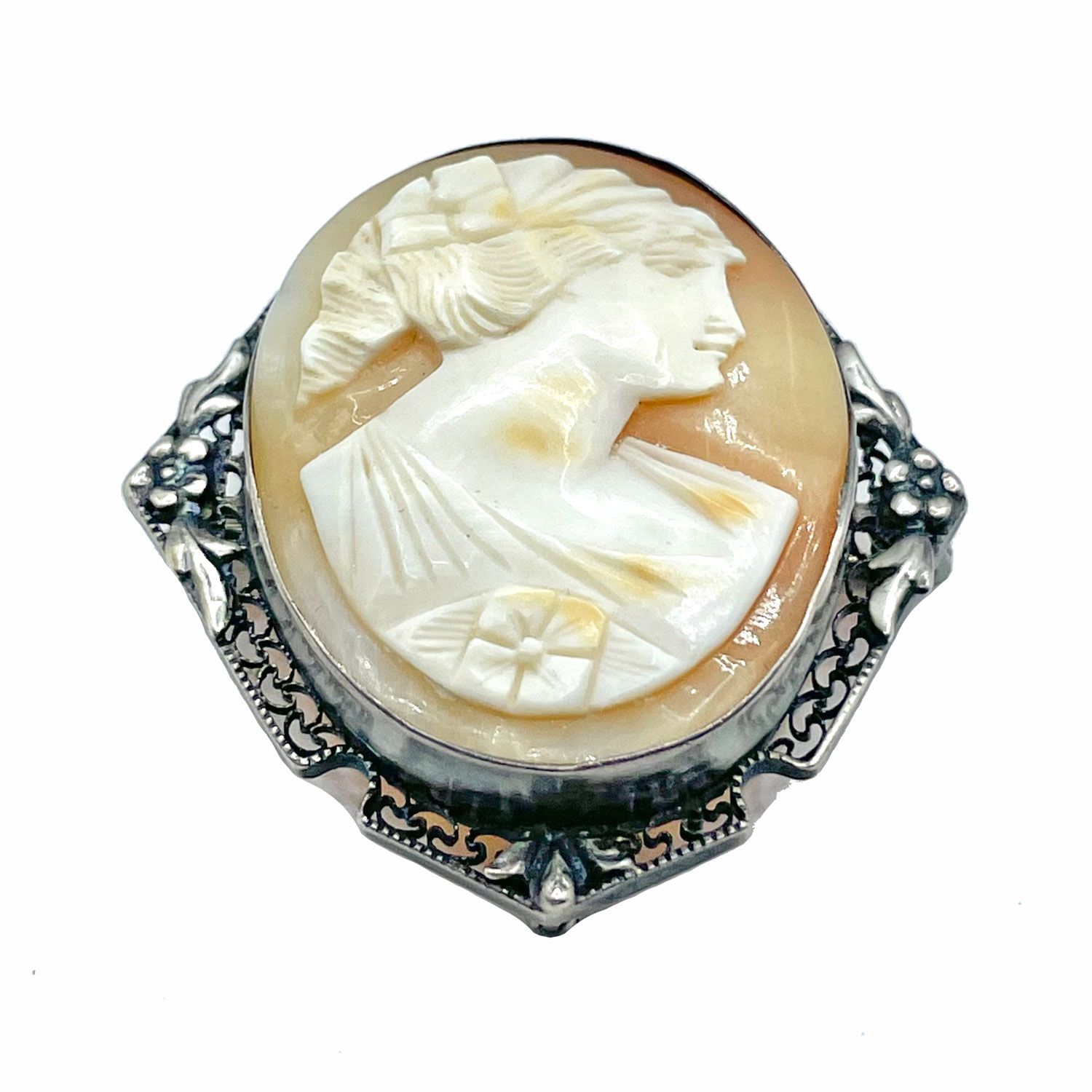 vintage cameo pin