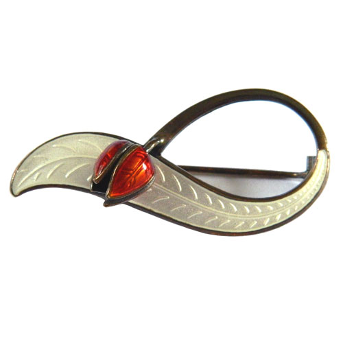 Sterling silver enameled brooch