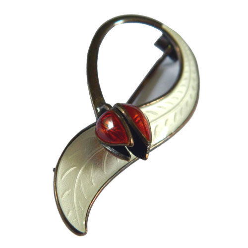 Sterling silver enameled brooch