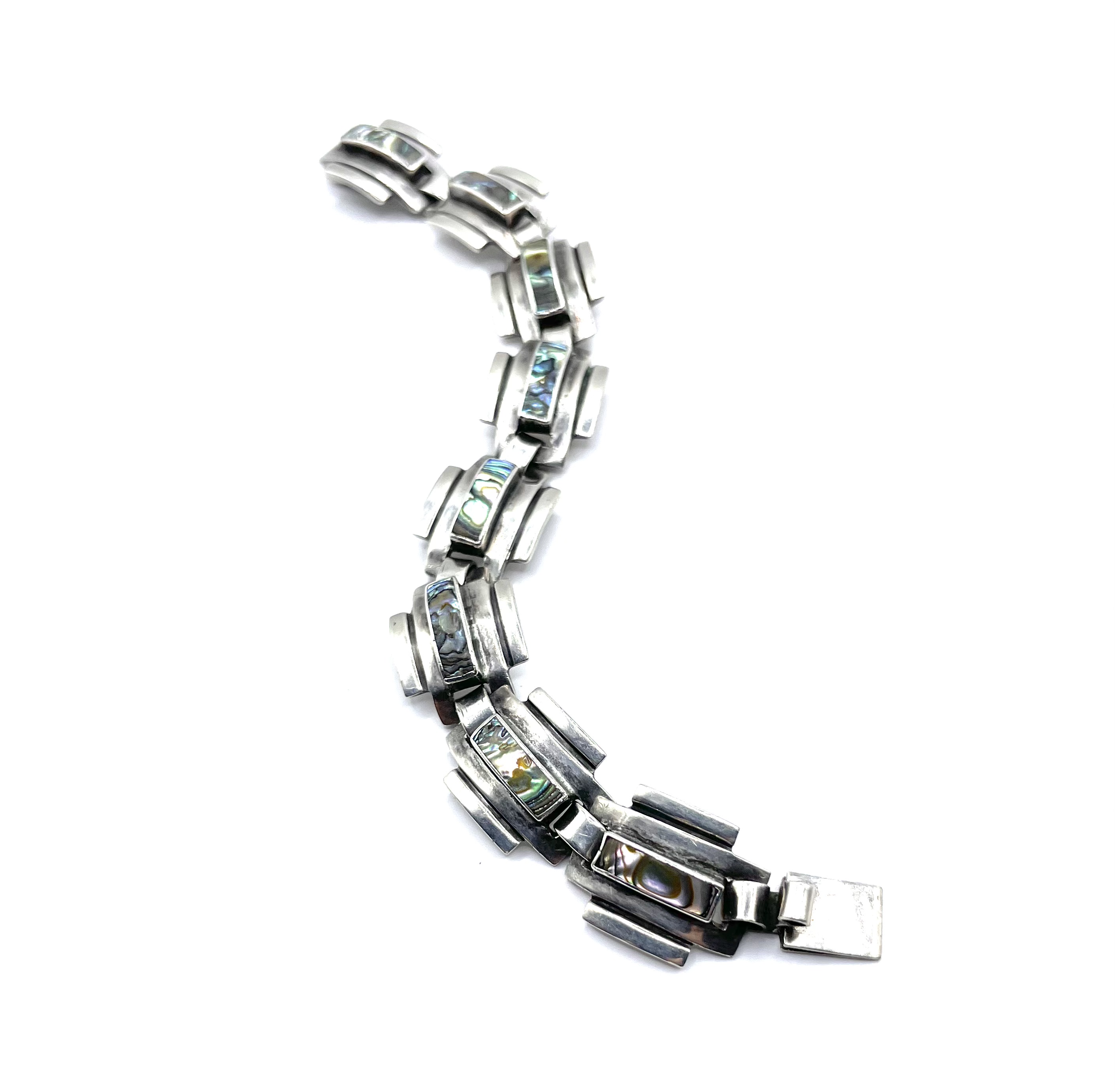 Mexican silver abalone bracelet