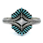 Petit point turquoise cuff bracelet