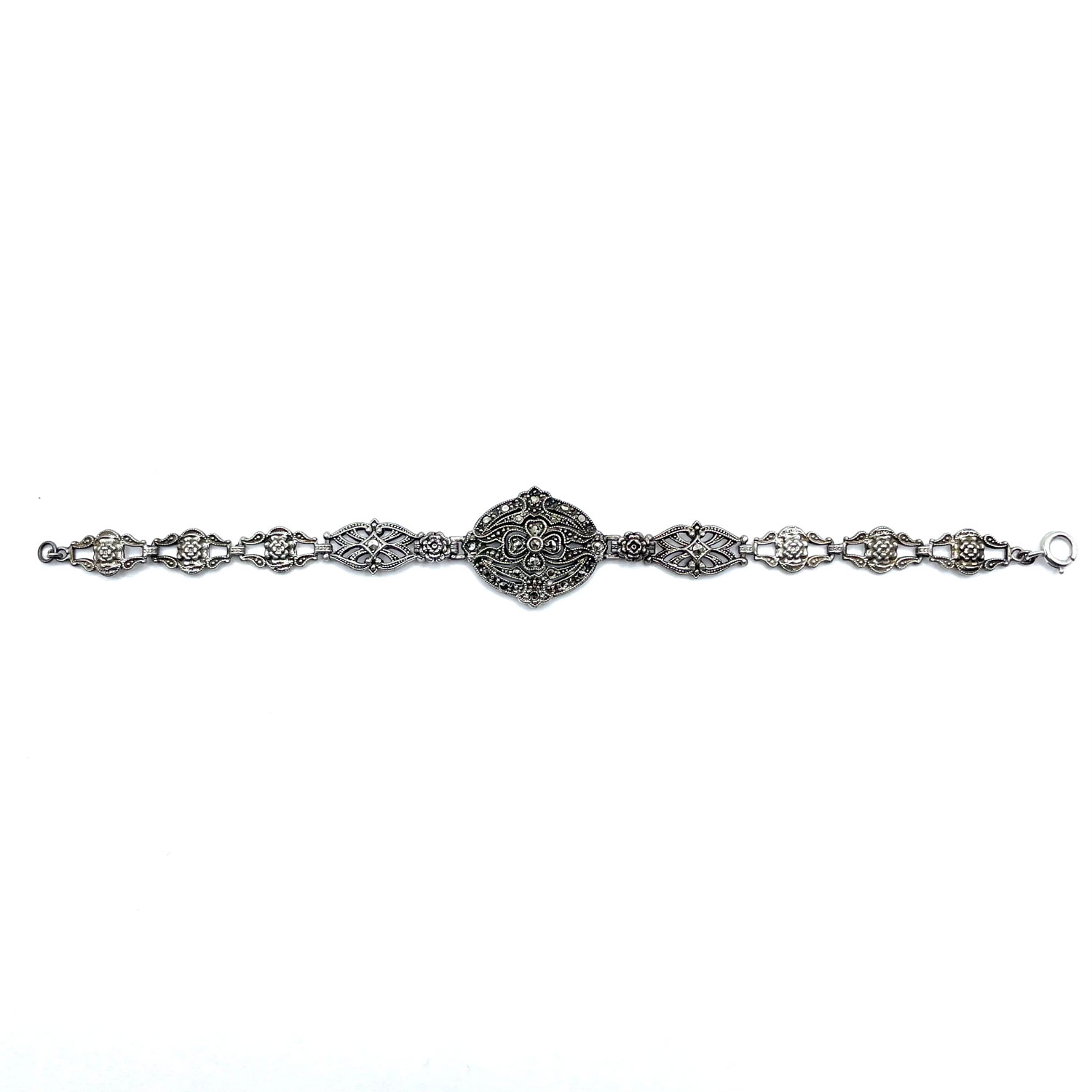 Art Deco sterling silver marcasite bracelet