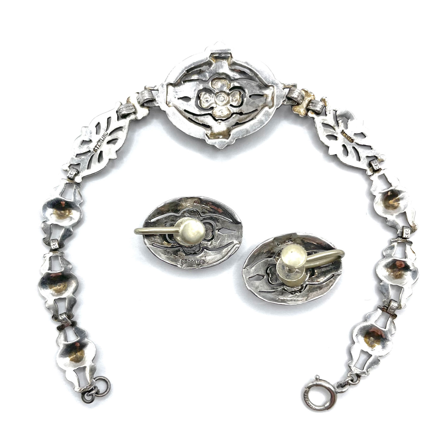 Art Deco sterling silver marcasite bracelet