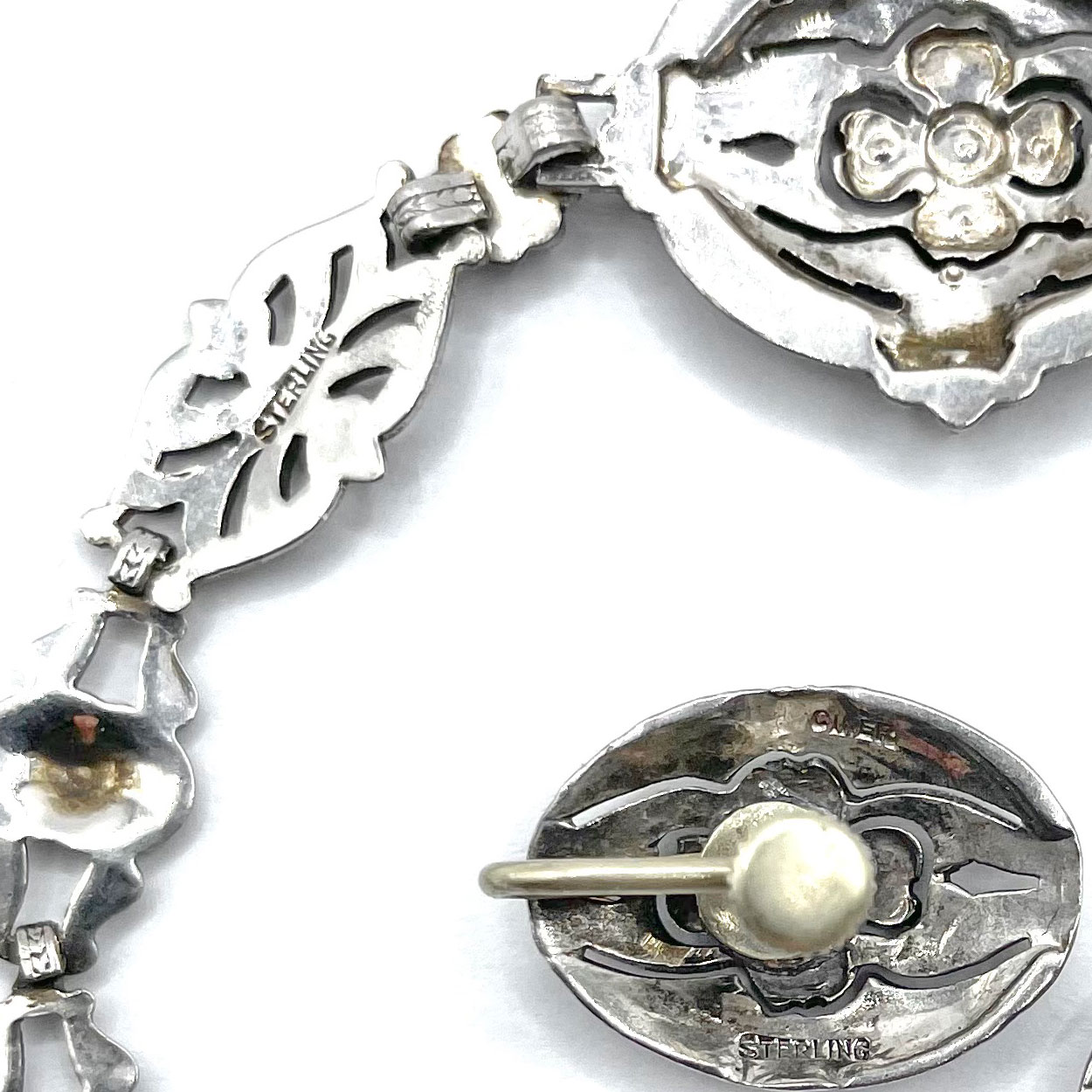 Art Deco sterling silver marcasite bracelet