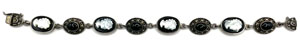 Art Deco black onyx silver bracelet