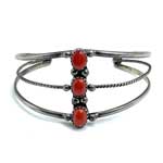 Navajo style silver cuff bracelet