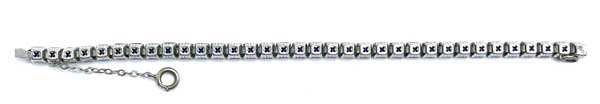Art Deco sterling silver rhinestone tennis bracelet