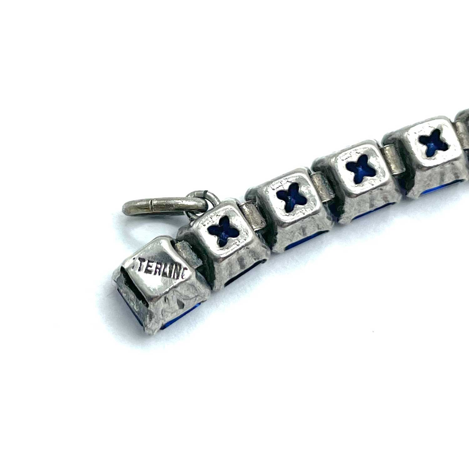 Art Deco sterling silver rhinestone tennis bracelet