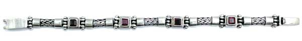 Vintage sterling silver red garnet bracelet
