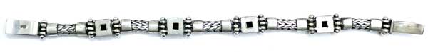 Vintage Mexican silver green onyx bracelet