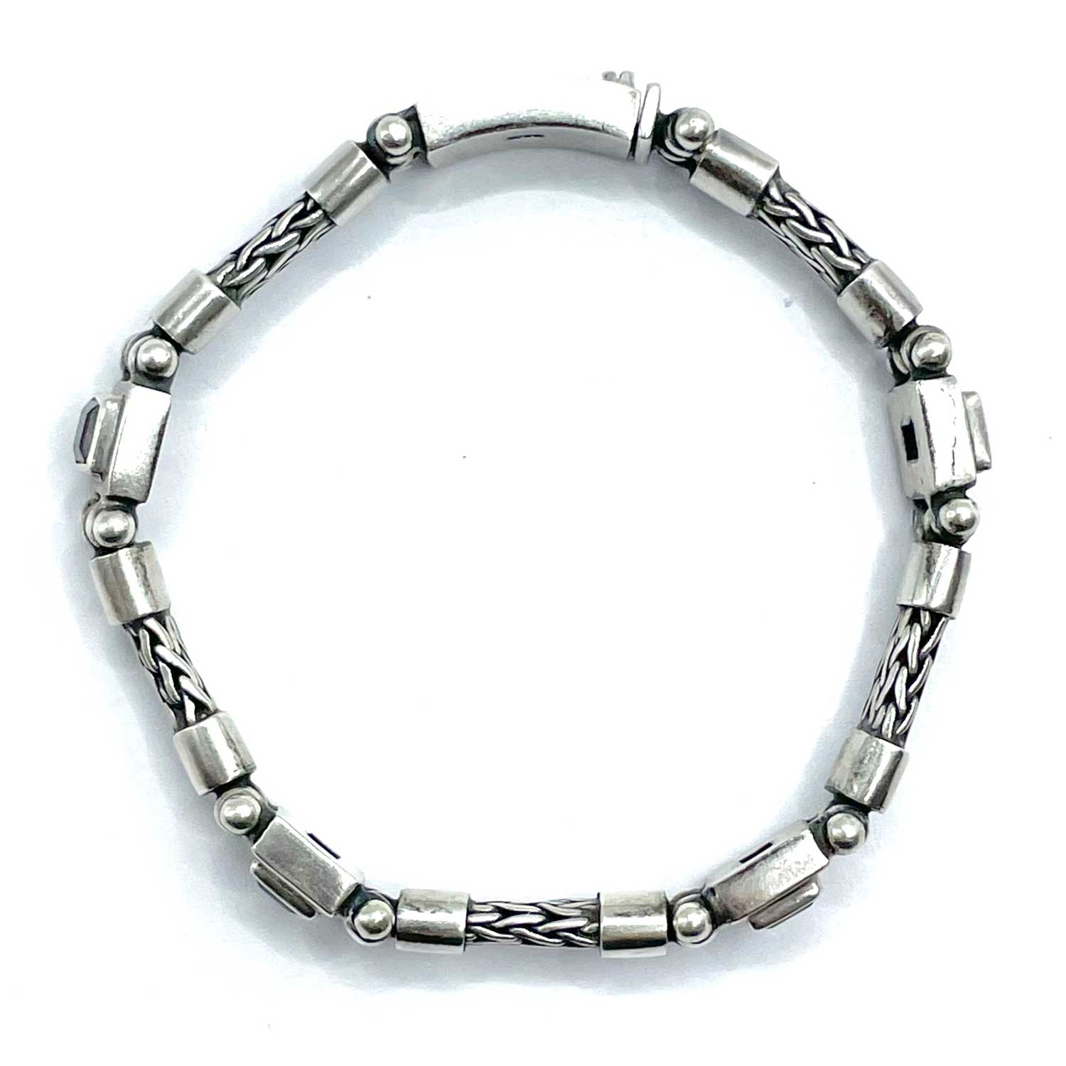 Vintage sterling silver red garnet bracelet