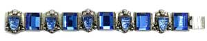 Mexican silver blue mirror bracelet