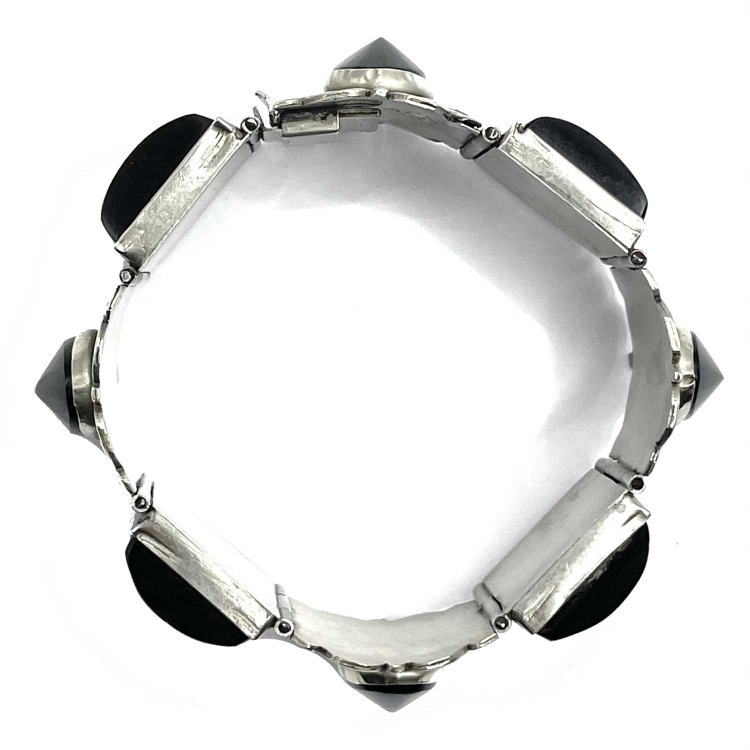 Vintage Mexican silver black onyx bracelet