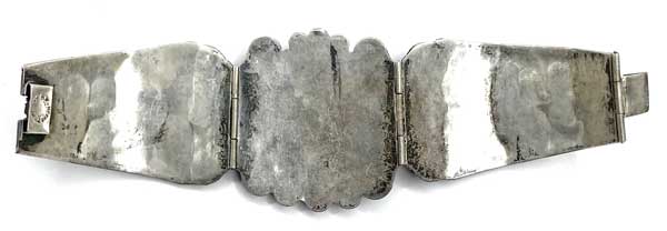 Vintage Mexican silver green onyx bracelet