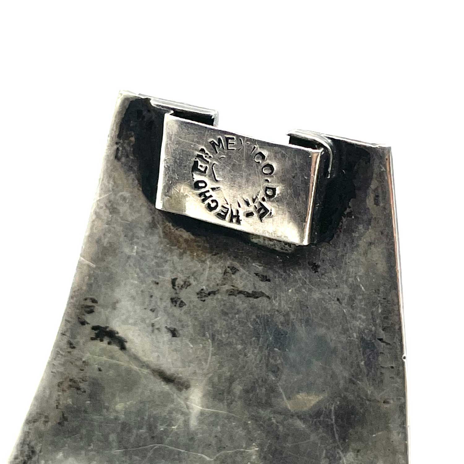 Vintage Mexican silver green onyx bracelet