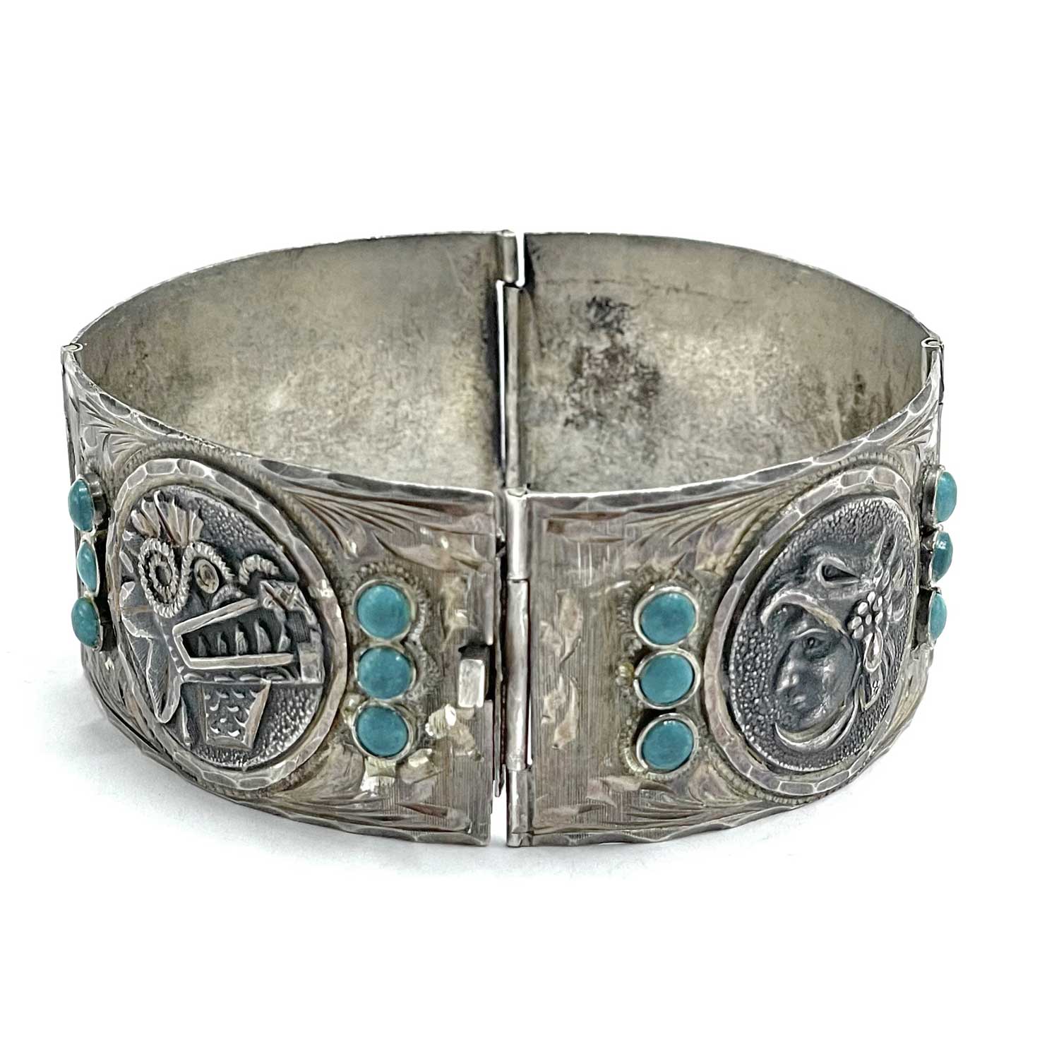 Vintage Mexican silver turquiose bracelet