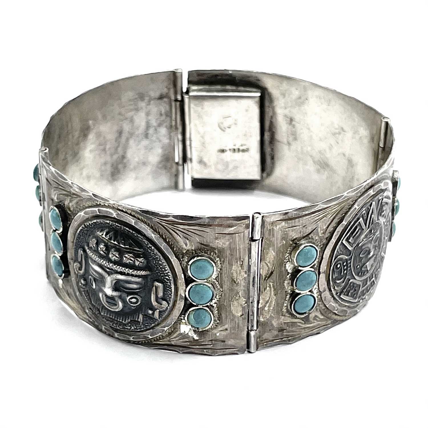Vintage Mexican silver turquiose bracelet
