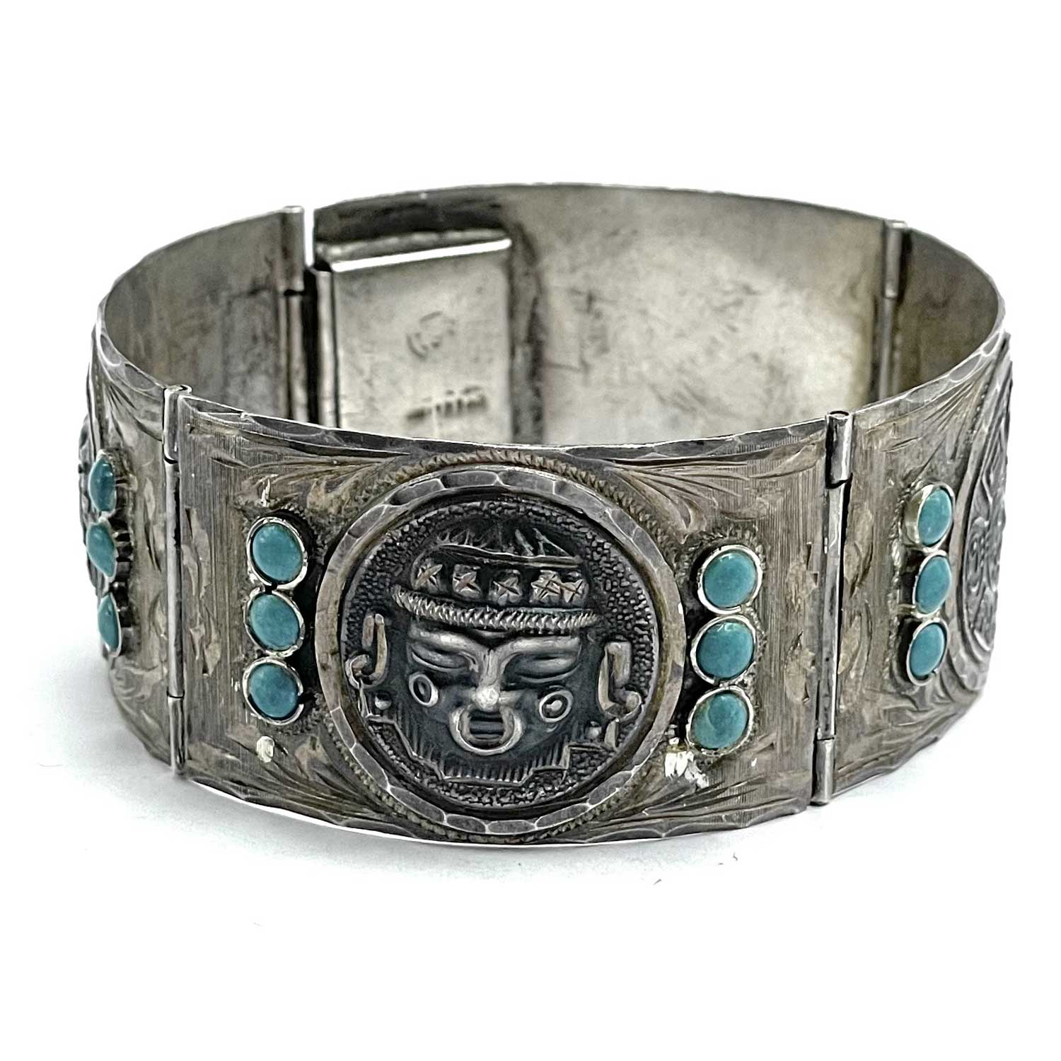 Vintage Mexican silver turquiose bracelet