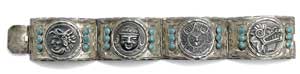 Vintage Mexican silver turquiose bracelet