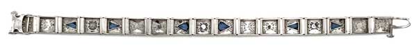 Art Deco sterling silver rhinestone tennis bracelet