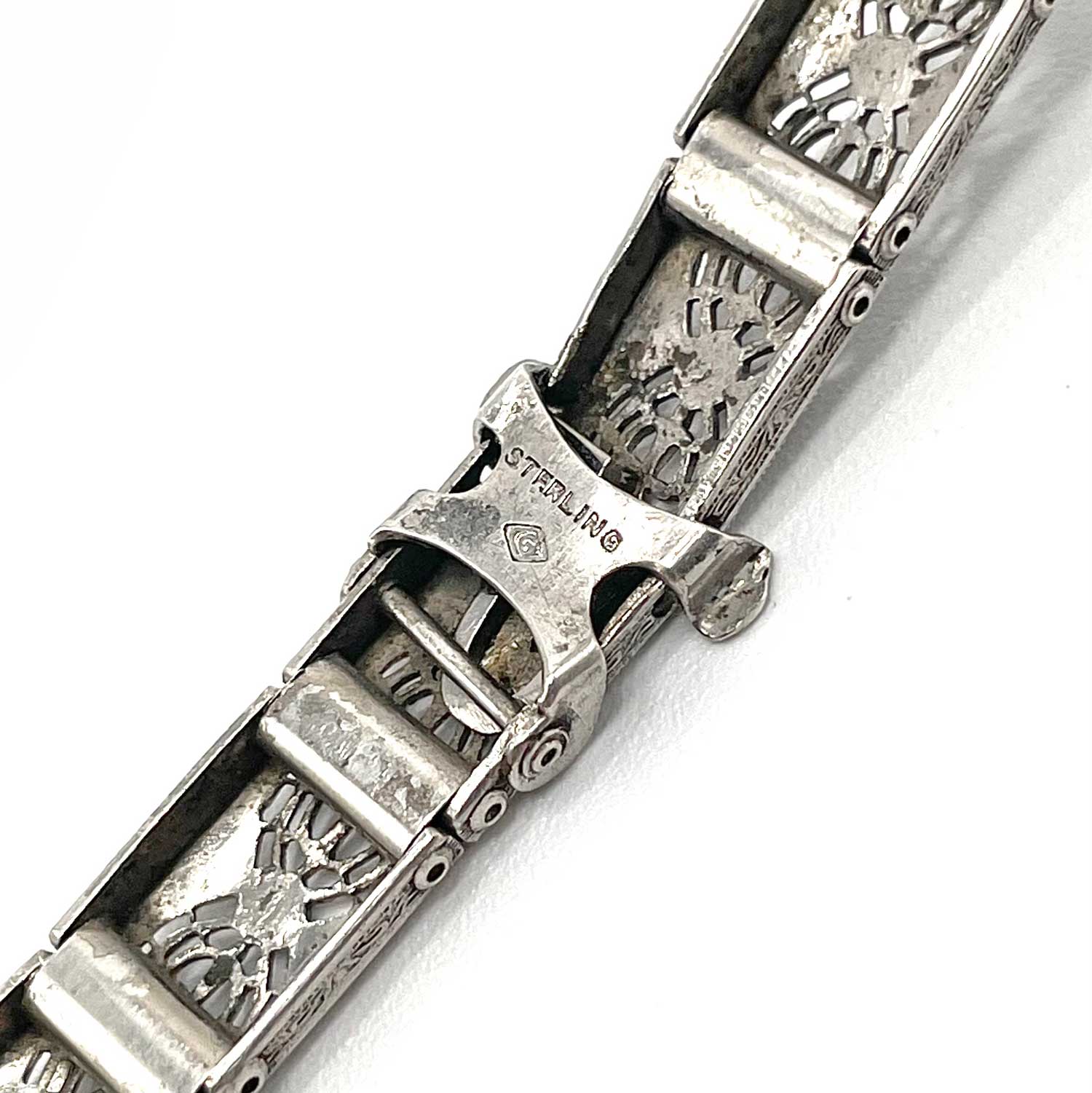 Art Deco sterling silver rhinestone tennis bracelet