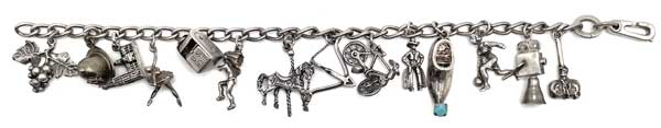 Moveable sterling silver charm bracelet
