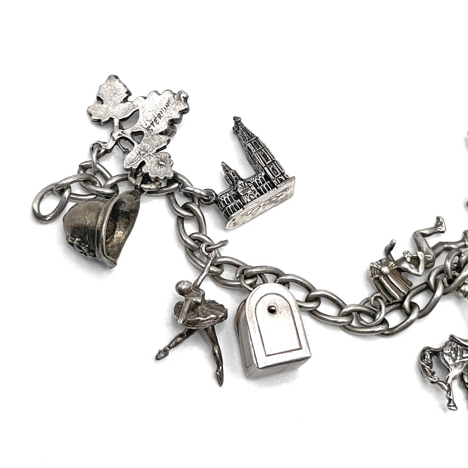 Sterling silver charm bracelet