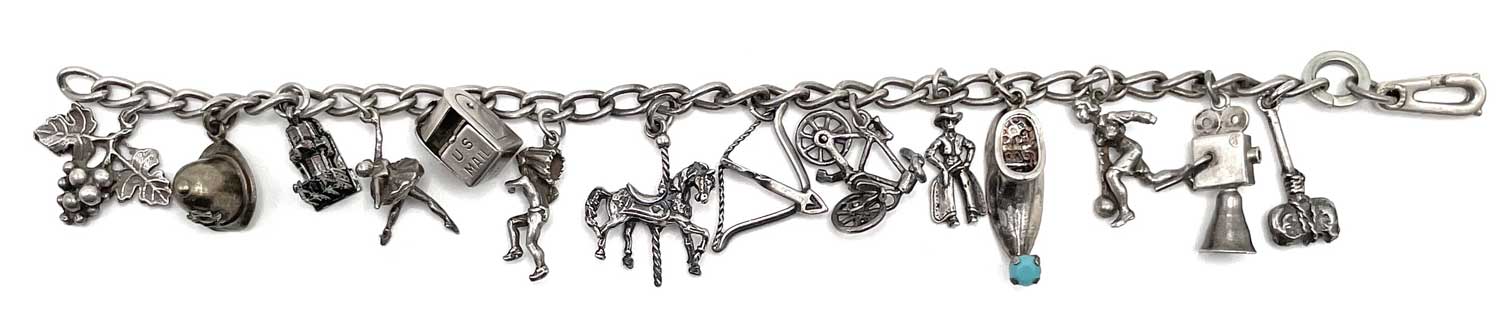 Vintage sterling silver charm bracelet