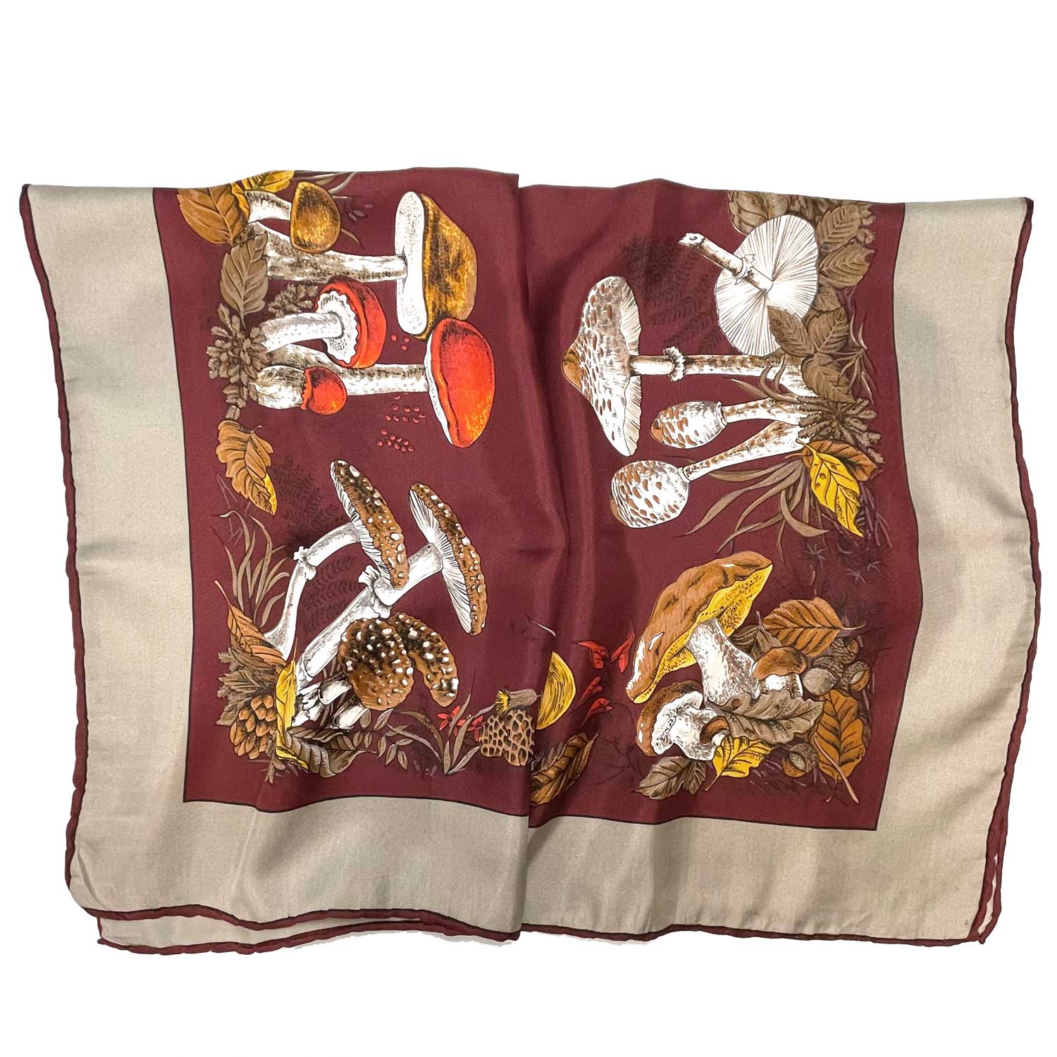 Vintage silk mushroom scarf