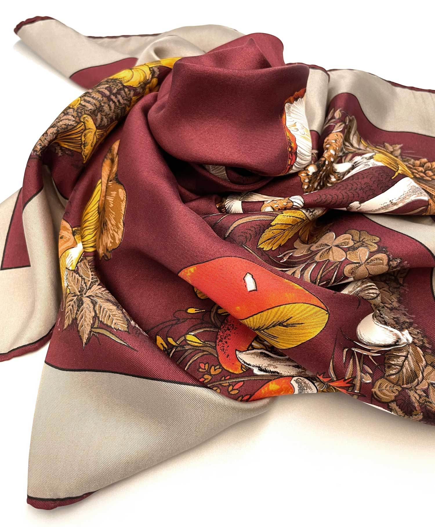 Vintage silk mushroom scarf