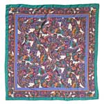 1980s silk floral scarf