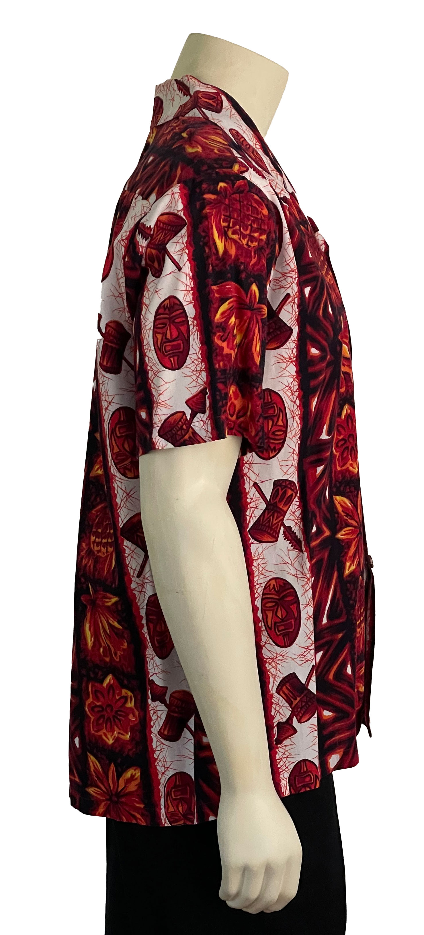 1970s Red Cotton Hawaiian Shirt