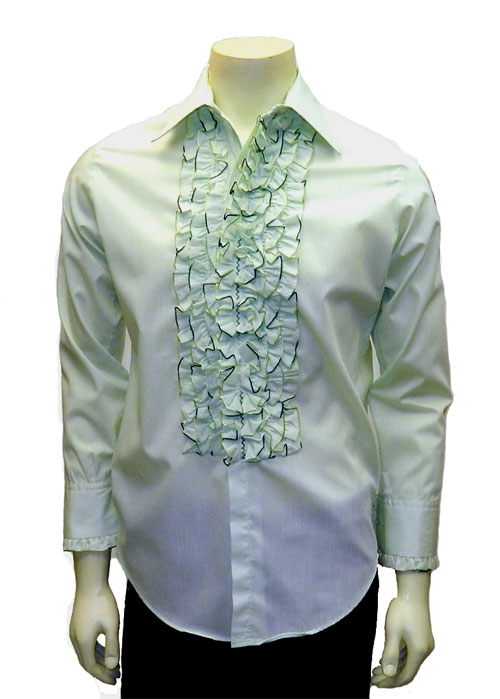 vintage 1970's ruffle front tuxedo shirt