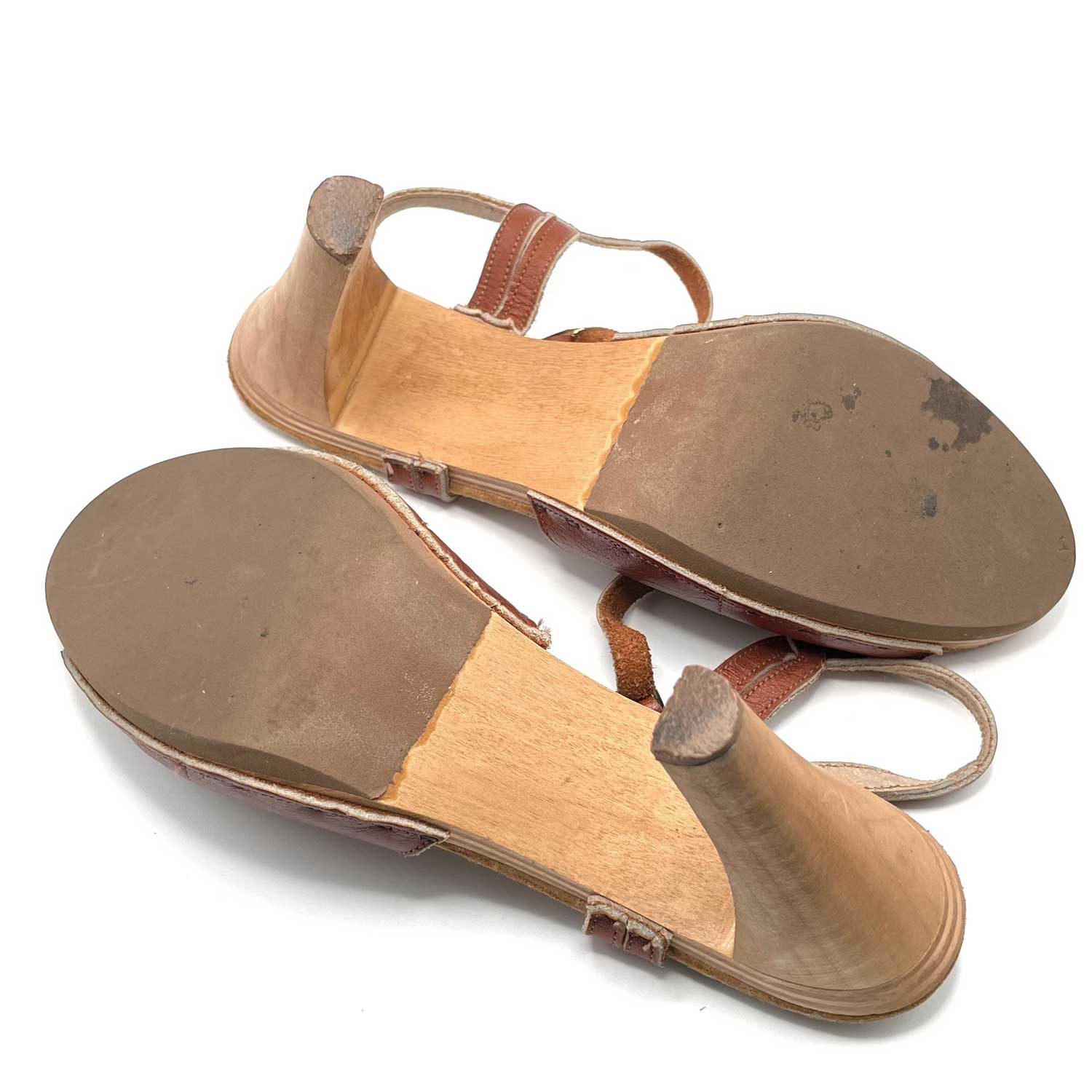 1970s Natural Comfort Strapped High Heels