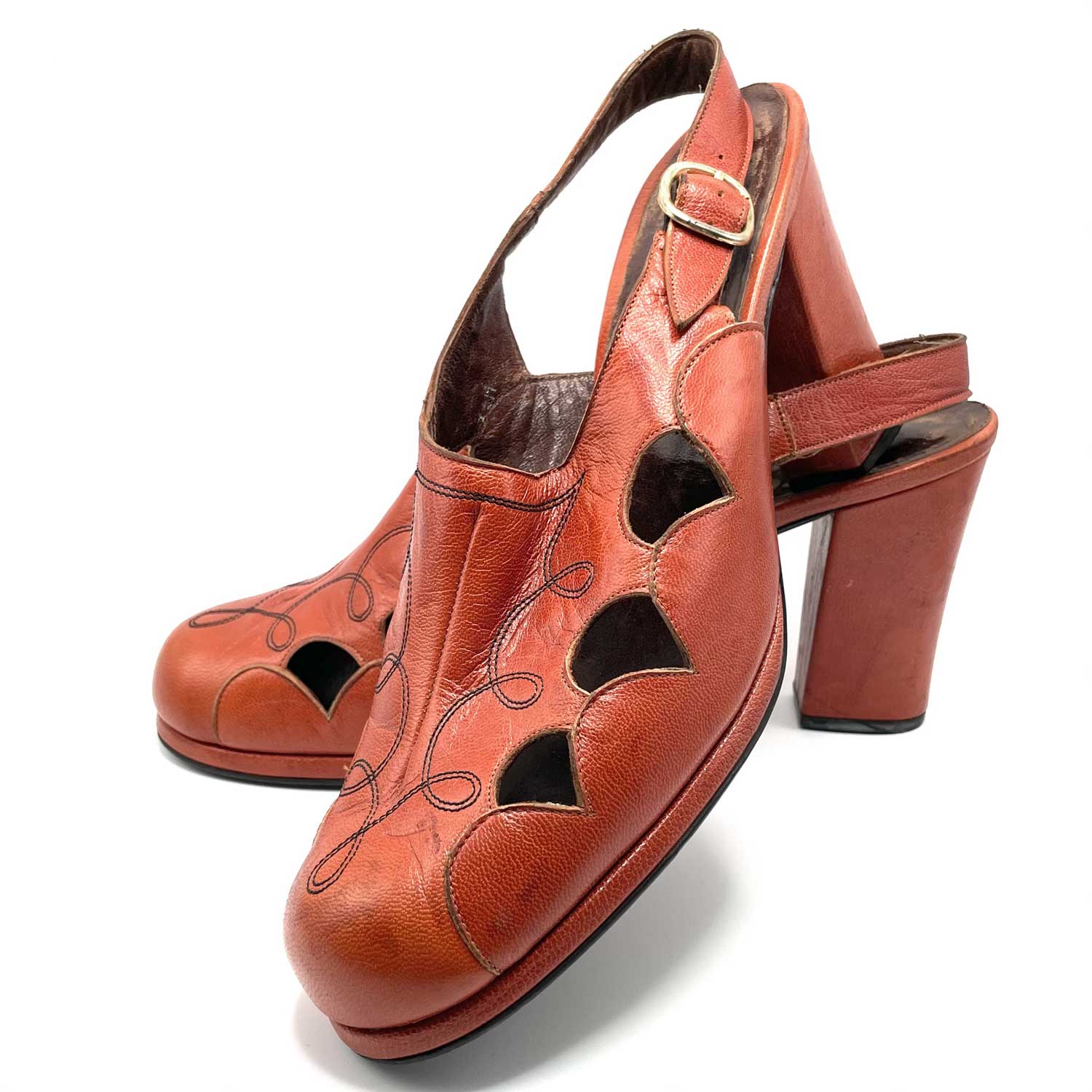 1970s Sling Back Platforms