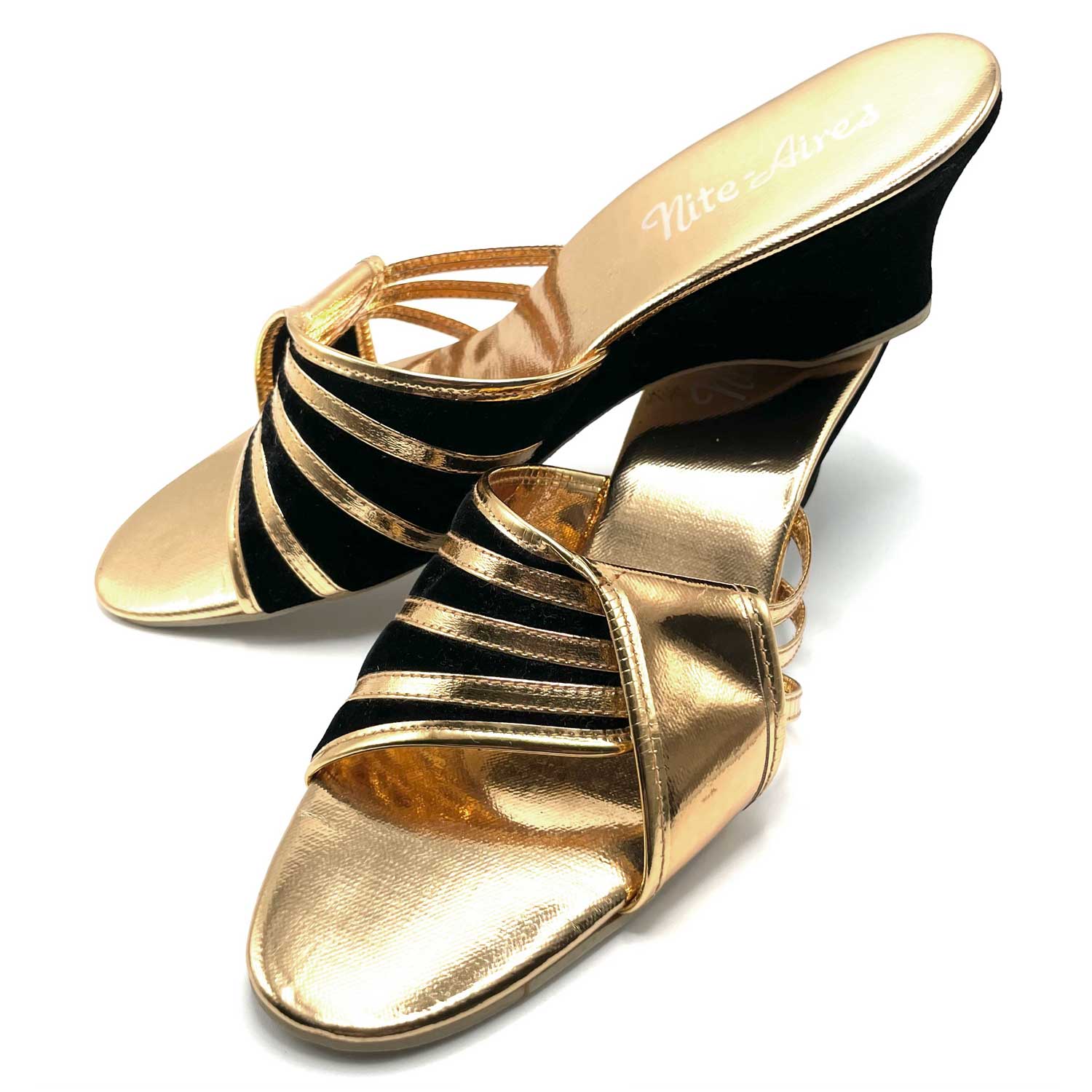 Black and gold slides
