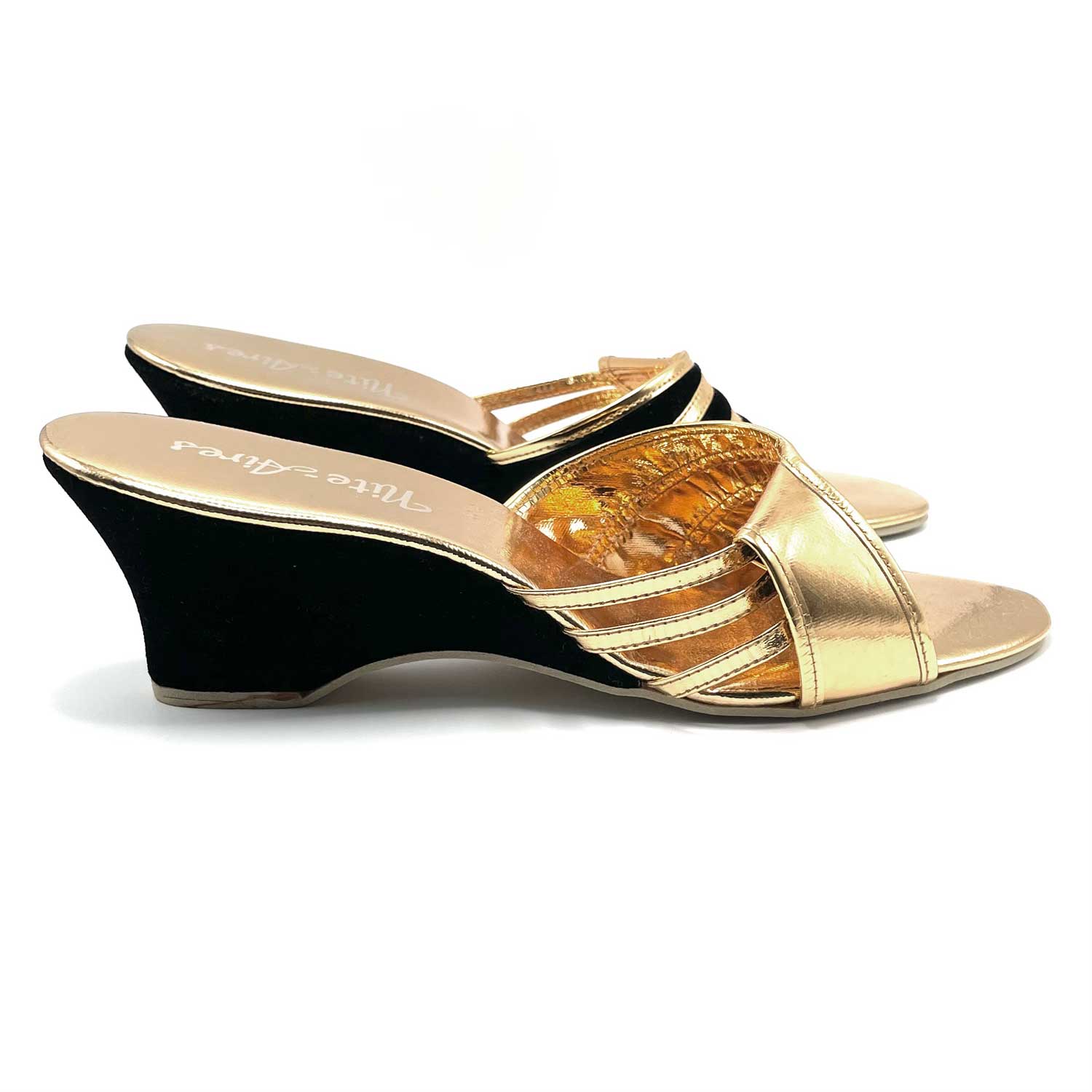 Black and gold slides