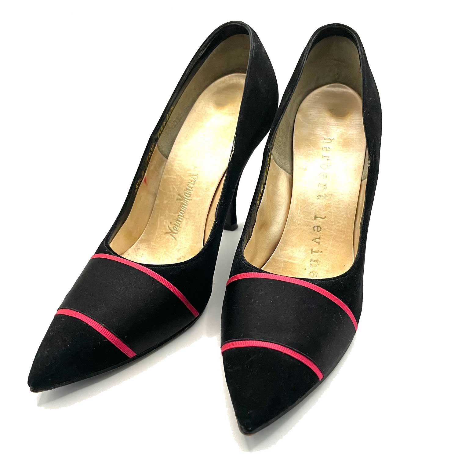 1950s black suede pumps