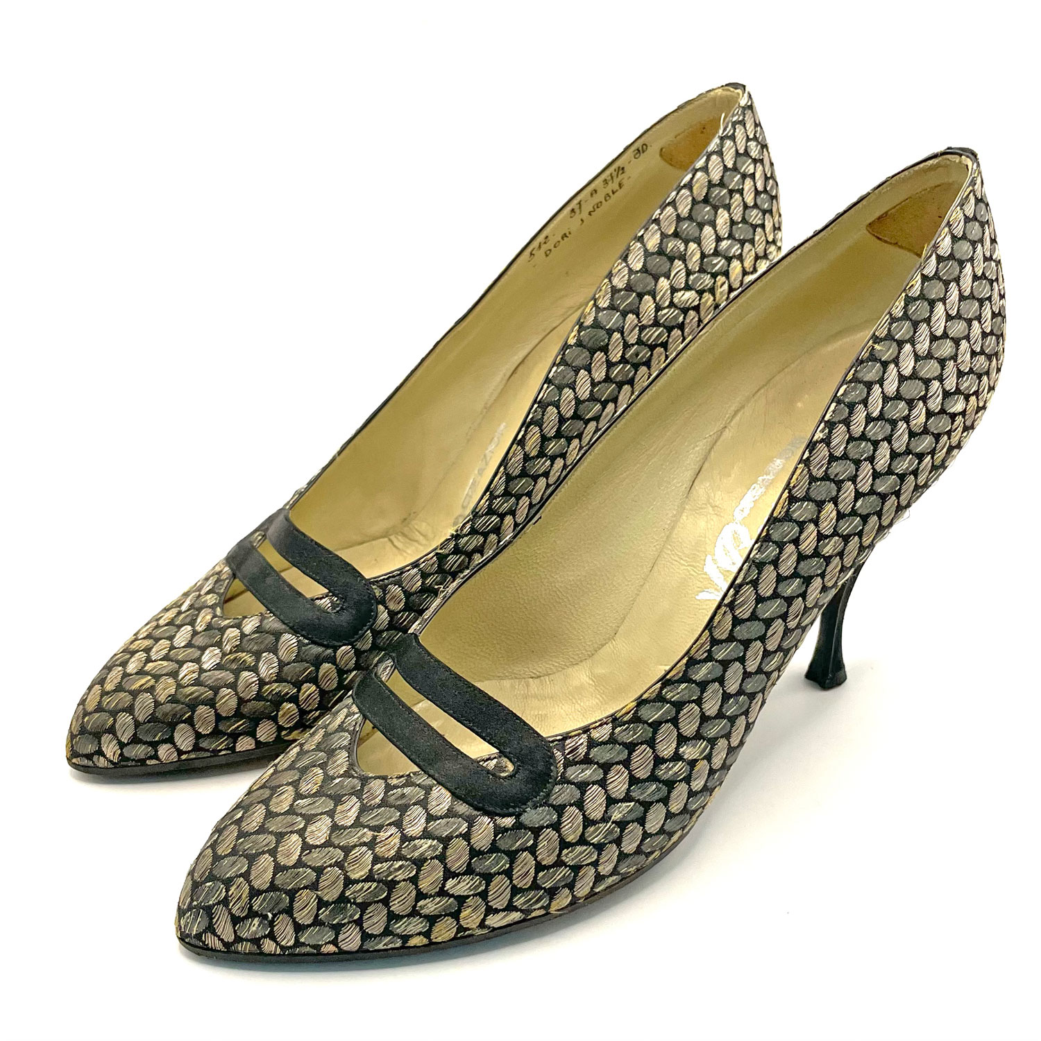 vintage gold pumps