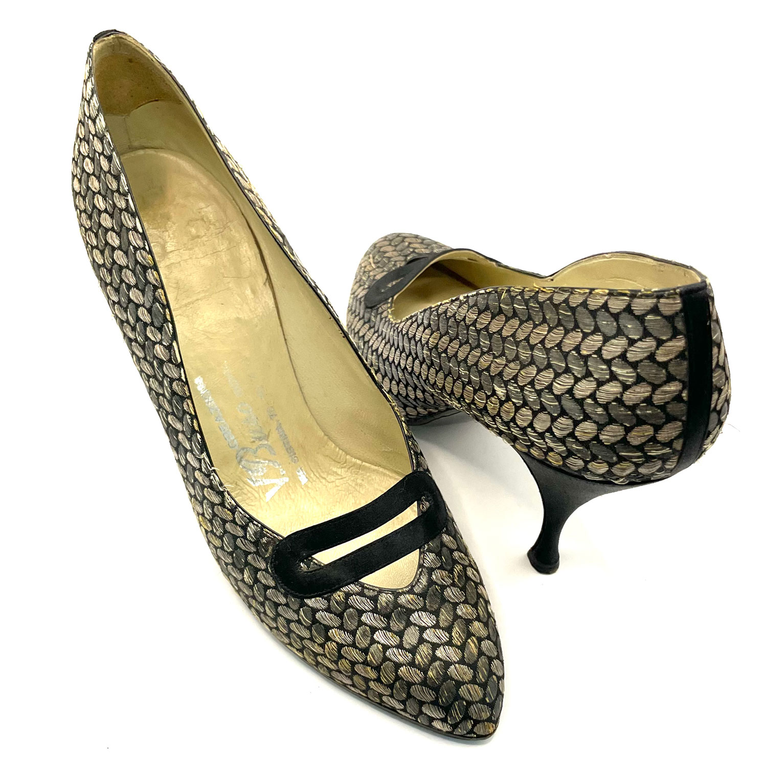 vintage gold pumps