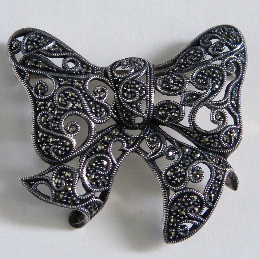 sterling silver JJ brooch